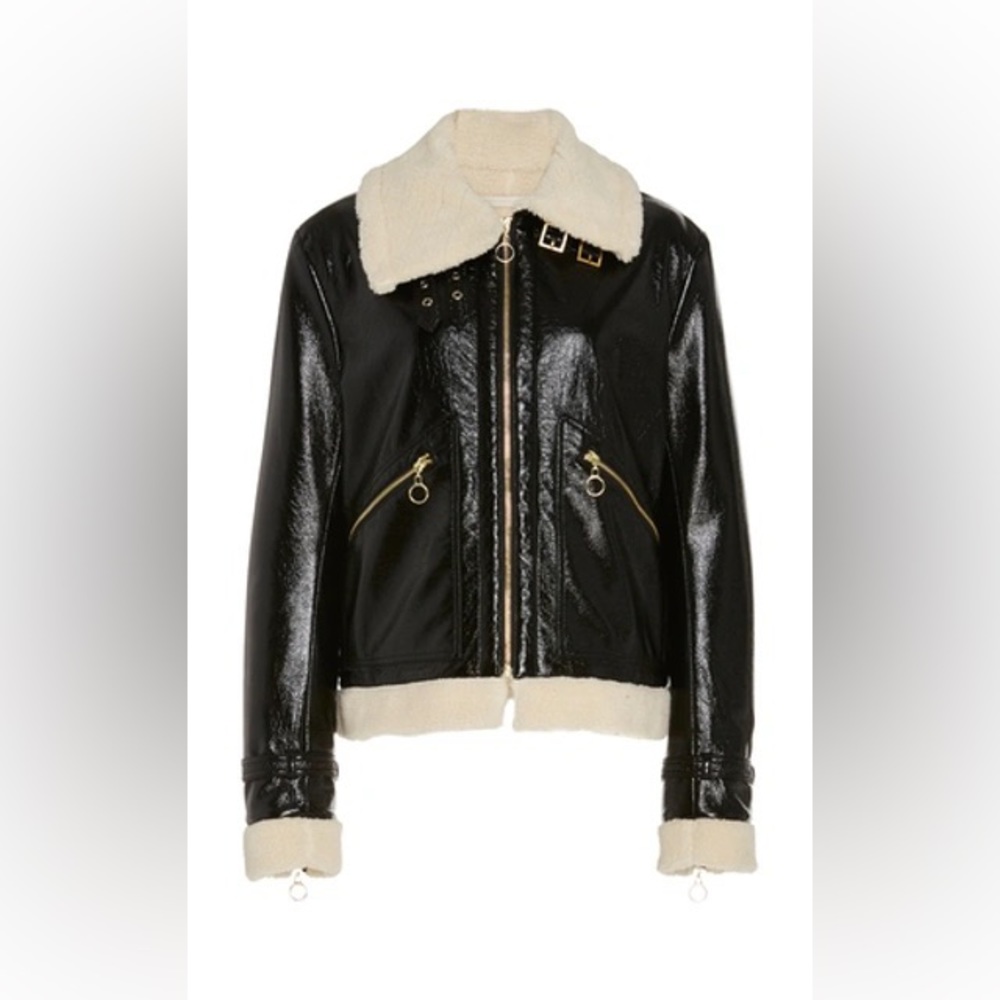 Jonathan Simkhai Sherpa And Suede Aviator Jacket,… - image 1